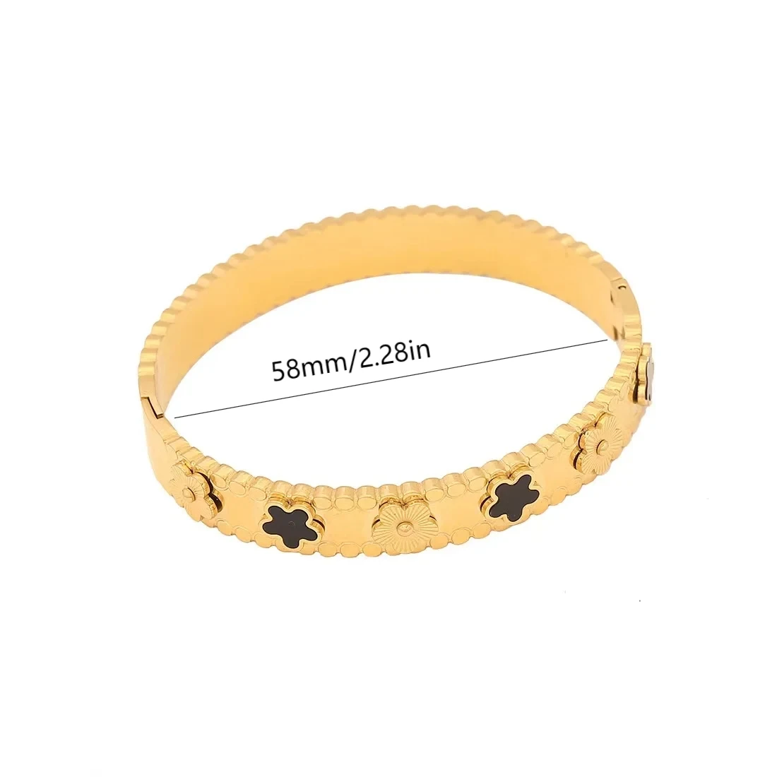 1Pc Fashion Flower Stainless Steel Bracelet Style Vintage Hand Jewelry