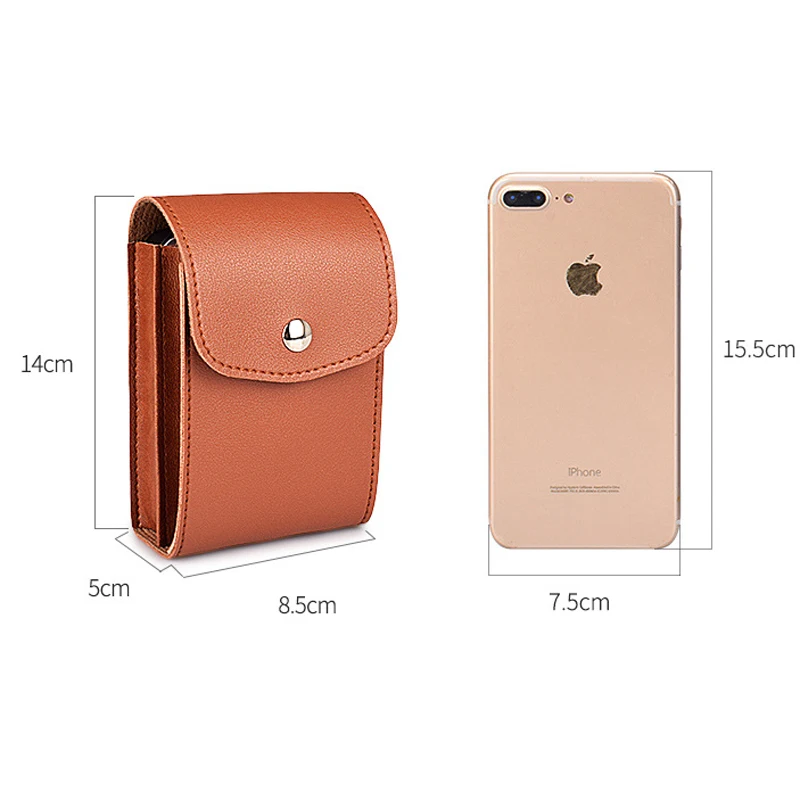 PU Leather Portable Case for Mobile Charger Earphone USB Data Cable Bag Travel Mouse Cable Electronic Accessories Storage Pouch