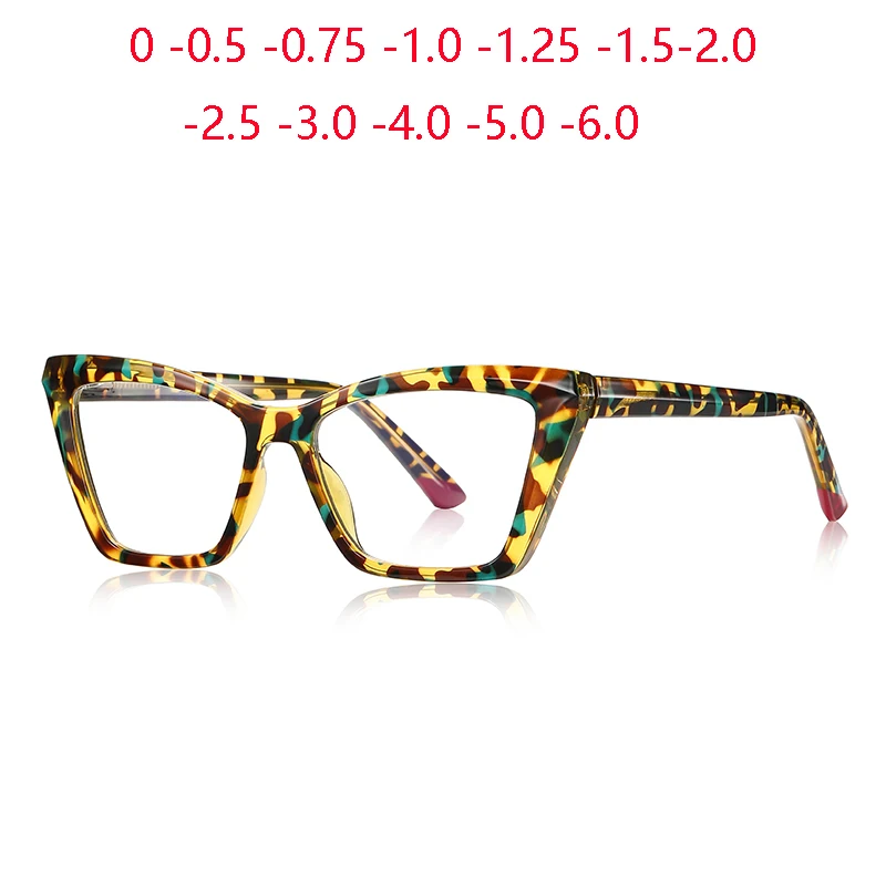 

Leopard Frame Cat Eye Prescription Glasses For The Nearsighted TR90 Anti Blue Rays Prescription Spectacles 0 -0.5 -0.75 To -6.0