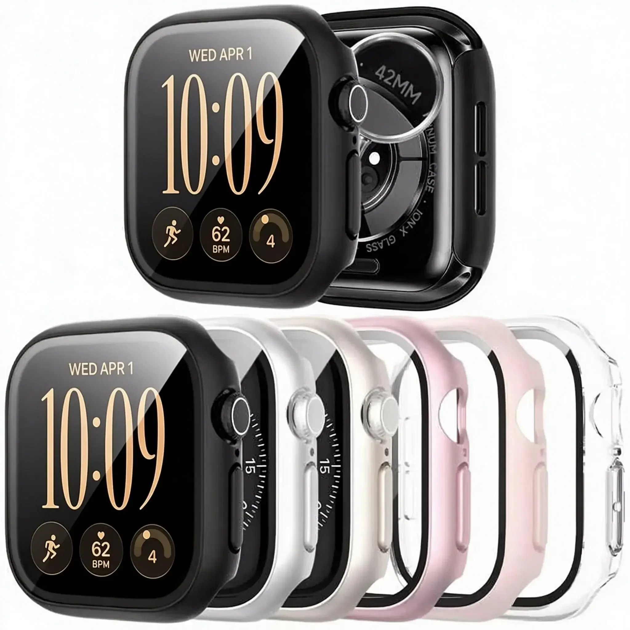 Advanced Tempered Glass Screen Protector and Protective Case for Apple Watch - Premium iWatch Accessories