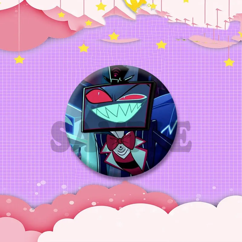 Lustige Cartoon-Figur Vox Brosche Anime Heellaverse Cosplay Abzeichen Kunststoff Knopf Pins Hut Tasche Schmuck Zubehör Geschenke für Kinder – Detail 4