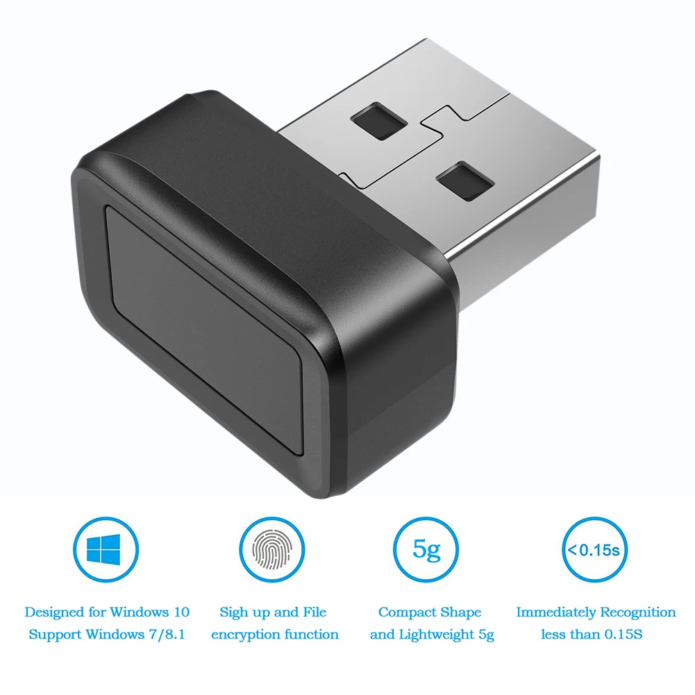 Windows 10/11용 USB 지문 키 리더기 Hello PC 지문 센서 모듈 번호 무료 보안 키 생체 인식 스캐너