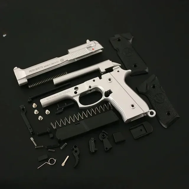 1:3 Mini 92F Pistol Model Alloy Detachable Assemblable Toy Keychain Pendant Metal Toy Gun Bag Decoration Boys Gift 6