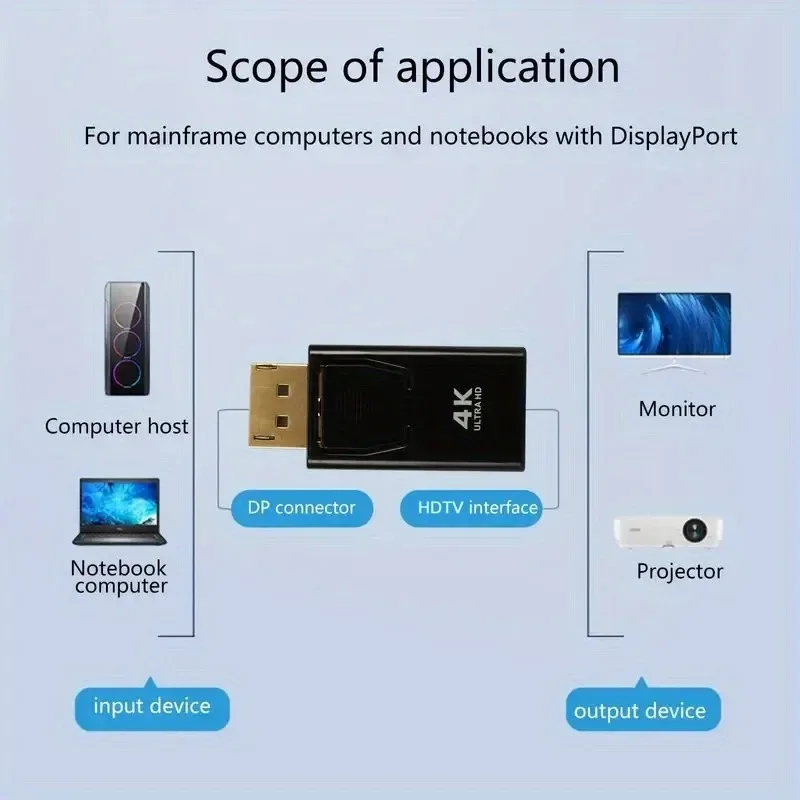 4K DisplayPort to HDMI Converter with Gold-Plated Connectors