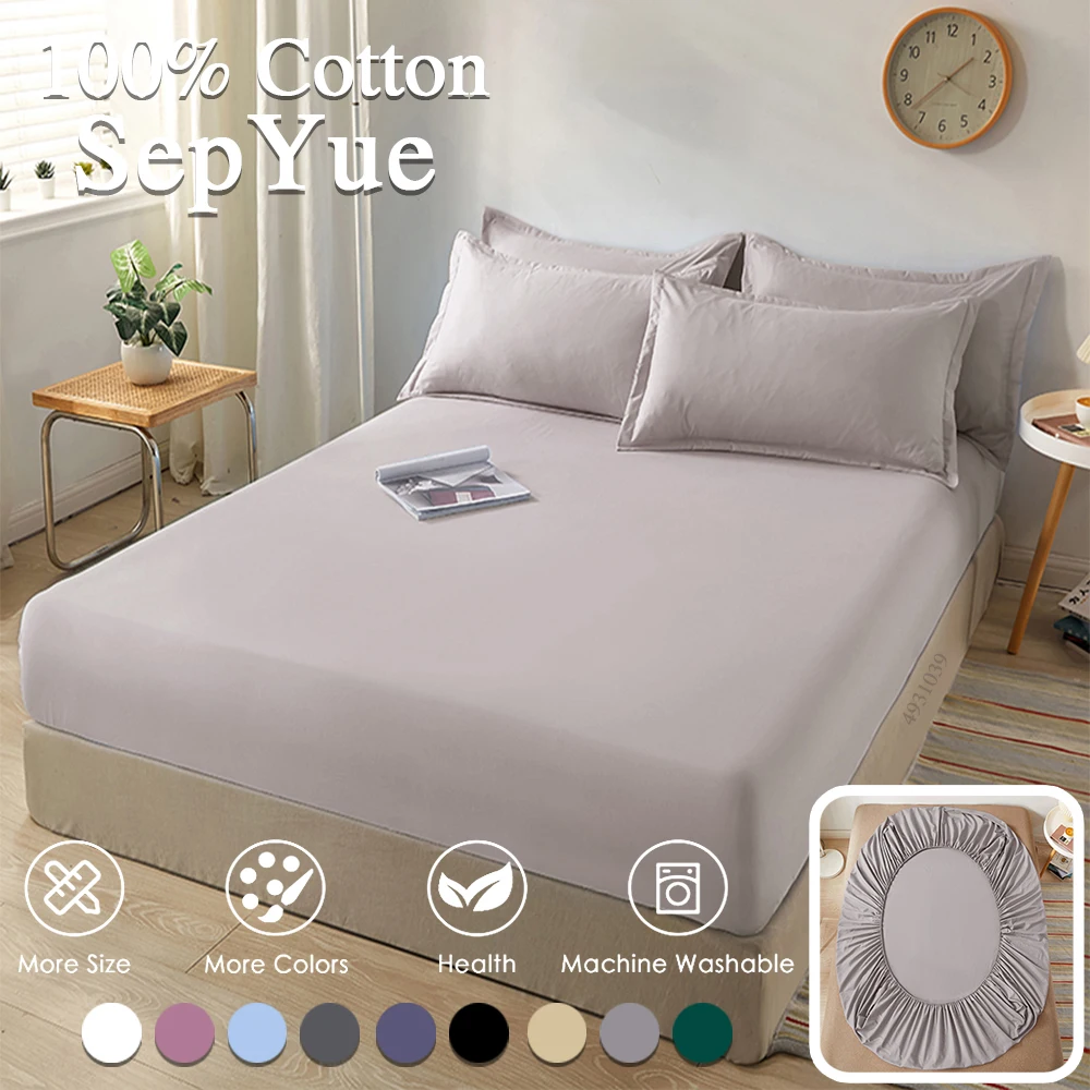 Drap-Juste-en-Coton-avec-Bandes-artificiel-astiques-Couvre-Matelas-R ...