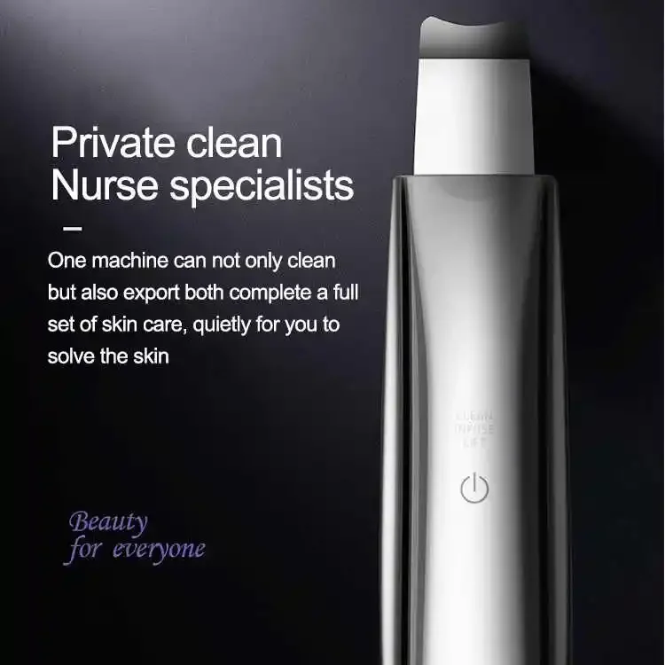 Multi-functional Skin Scrubber, Ultrasonic Cleansing, Ion Importing, EMS lifting, USB Charging Base