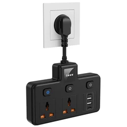 Universal Power Strip with Dual USB - A & Dual Type - C Fast Charging Ports - AU Plug Adapter - Black