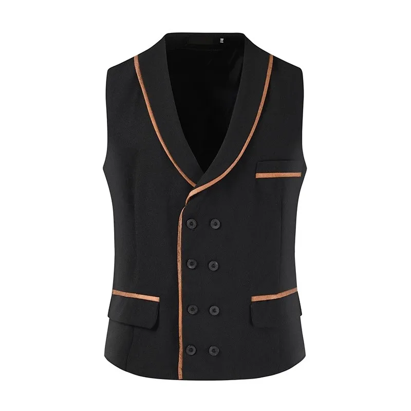 Waistcoat Western Men Double Breasted Chaleco Para Hombre Elegante Suits Vest Mens Gothic Clothing Steampunk Sleeveless Jackets 2