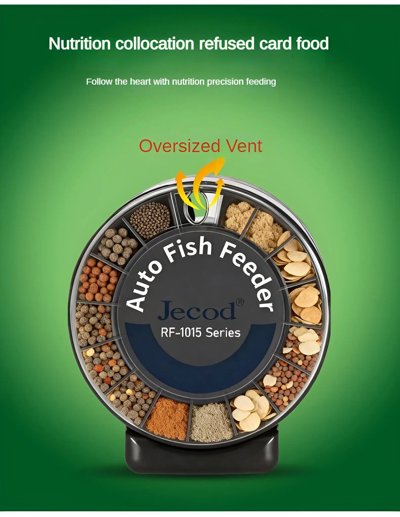 Automatic Fish Feeder｜Dual Moisture-Proof Bins｜100ml Capacity｜Precise Timing｜Anti-Jam Multi-Feed Compatible｜Easy to Clean