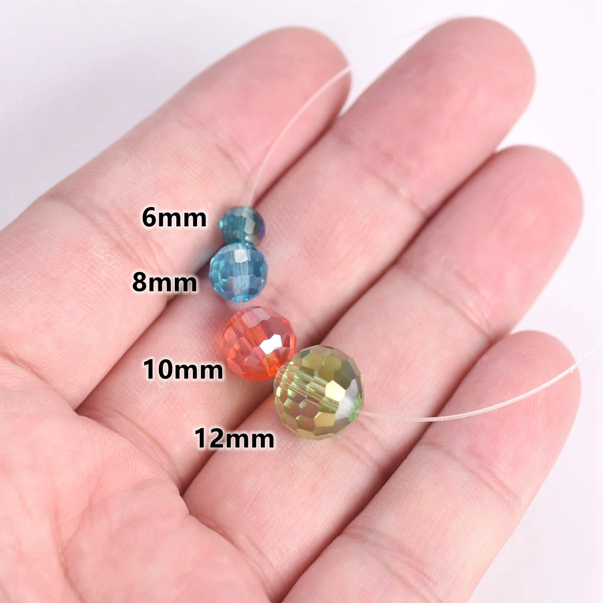 Colorful Plated Round 96 Facets Cut Disco Ball 6mm 8mm 10mm 12mm Faceted Crystal Glass Loose Spacer Beads For Jewelry Making DIY