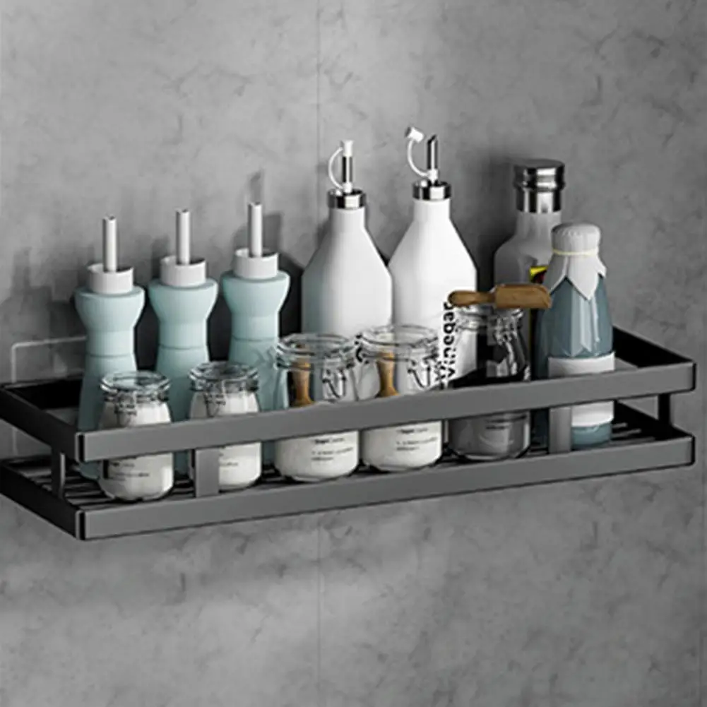 Stable Useful Punch-free Kitchen Storage Organizer Long Lasting Storage Organizer Easy to Install Kitchen Supplies