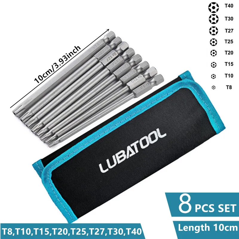 Punta De Dtornillador Torx Magnética, T6-T40 De 150mm, Vástago Hexagonal De 1/4 ", Brocas De Seguridad Con Agujero De Flor De Ciruelo Hueca, Herramientas Manual Eléctricas De Acero S2 - AliExprs