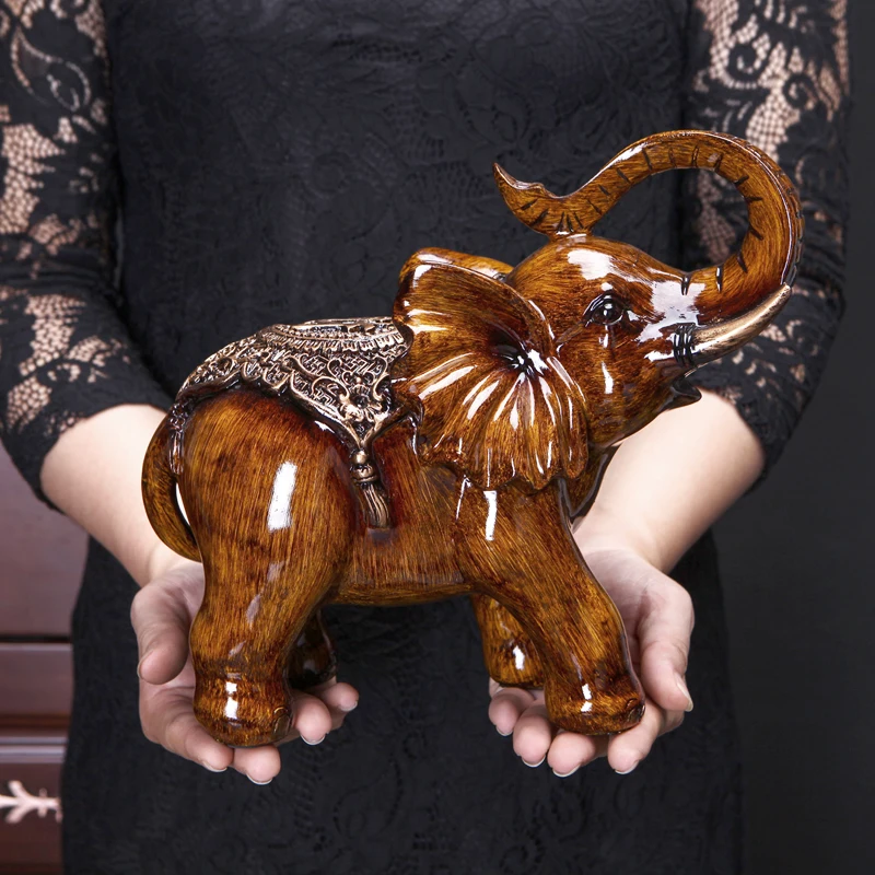 American Lucky Elephant Ornament Living Room TV Cabinet Ornament Opening Gift Elephant Model Room Soft Decoration
