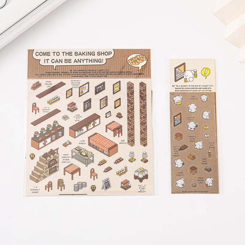 3D Sticker Mini cute animals Three-dimensional miniature scene DIY stationery Stickers Scrapbooking Pasting Cute Hand Account