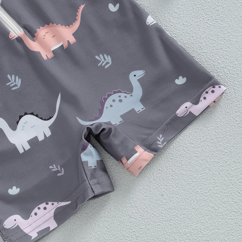 Baby Dinosaurier Badeanzug Rundhals ausschnitt halber Reiß verschluss Kurzarm Haut ausschlag Schutz Bade bekleidung Kleinkind Badeanzug 0-3t – Detail 10