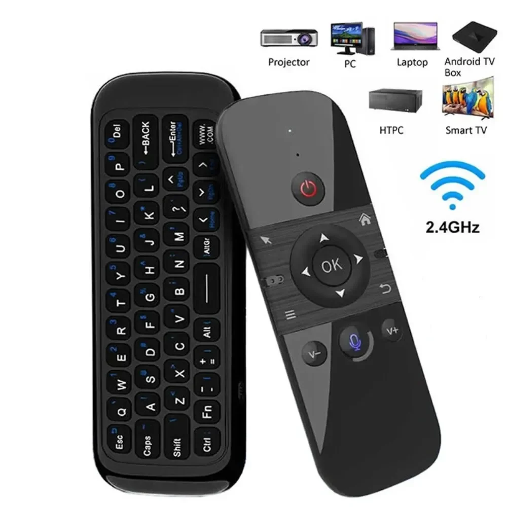 Mouse de Voz sem Fio em 2.4g Bluetooth Mini Teclado Controle Remoto Recarregável Aprendizado de ir para Smart tv Android Box