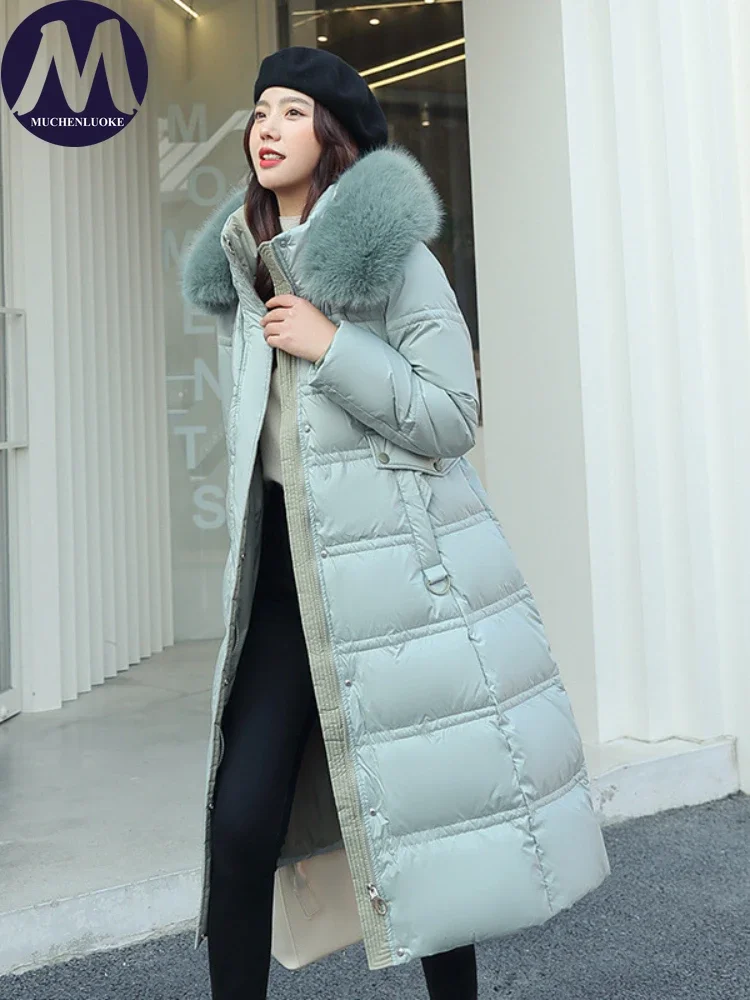 Fur Korean Long Jacket Female Velvet Plain Korean Style Women's