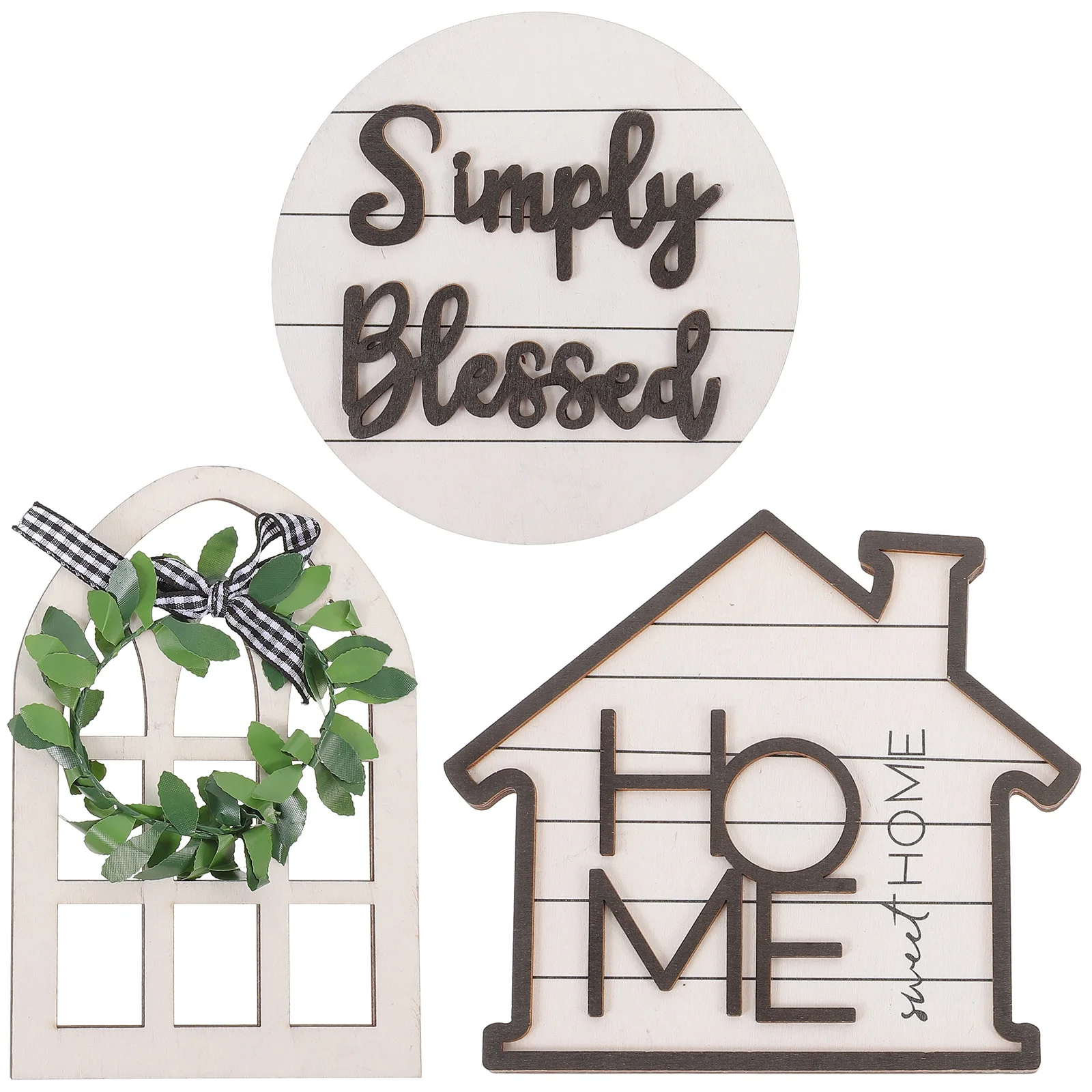 

1 Set of Farmhouse Tiered Tray Decor Set Rustic Farmhouse Decor Wooden Signs Table Decor