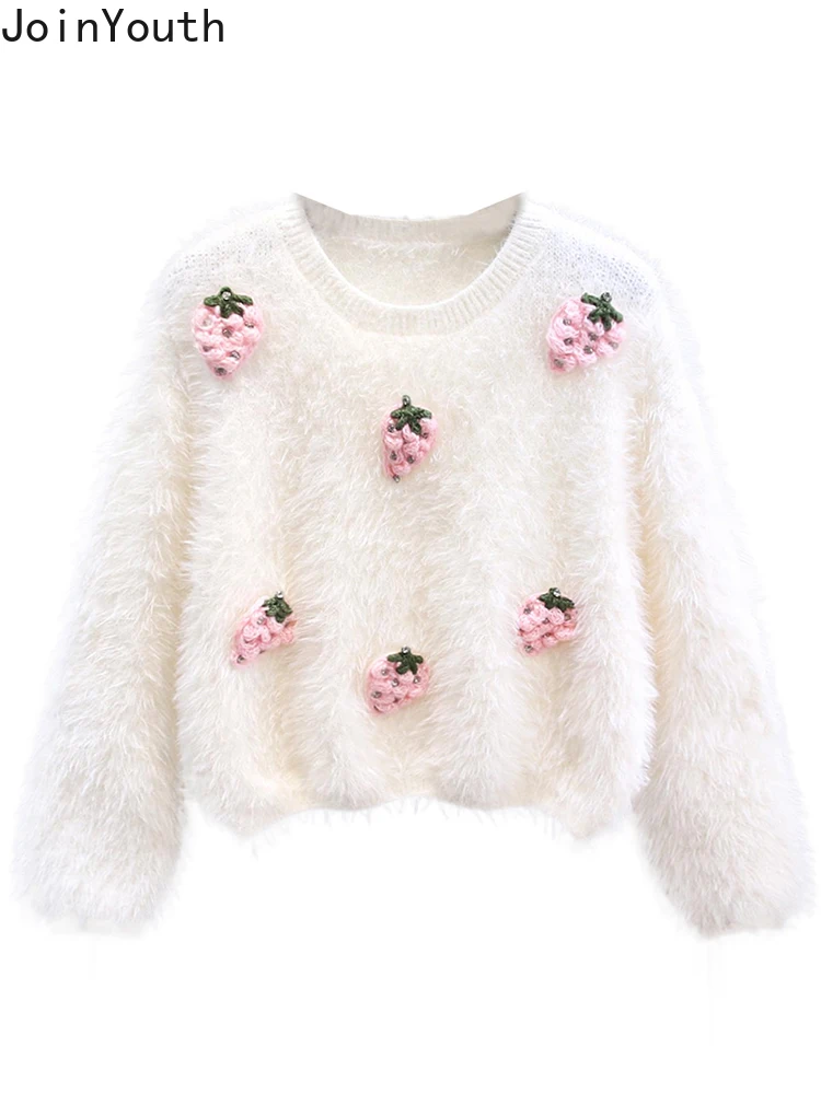 【LOTSYOU】韓国人気★Fluffy Fur Jumper Faux Fur V-Neck Sweater OD21 - Korean Women's Fashion | LEWKIN