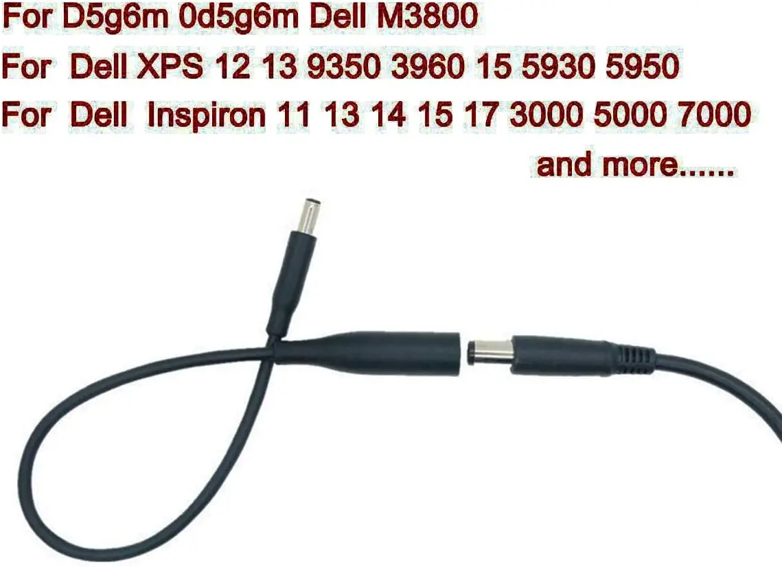 2pack Adapter Converter Cable 7.4 to 4.5mm for Dell Laptop Power Supply 30w 40w 45w 65w 90w 120w D5g6m 0d5g6m M3800 XPS 12 13