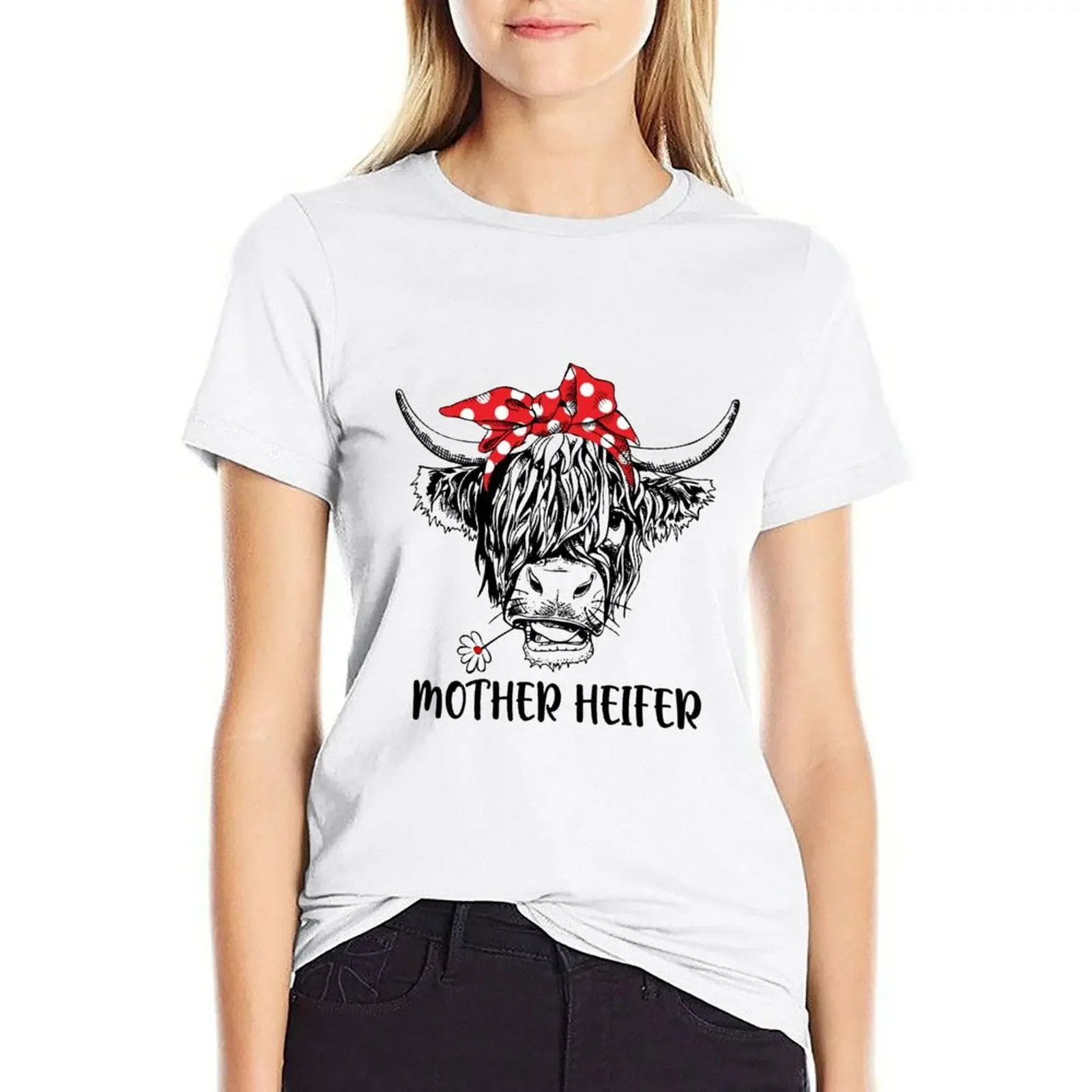 

Funny Mother Heifer Farmer Mom Cow Mothers Day T-shirt funny tops animal print shirt for girls cropped t shirts for Women
