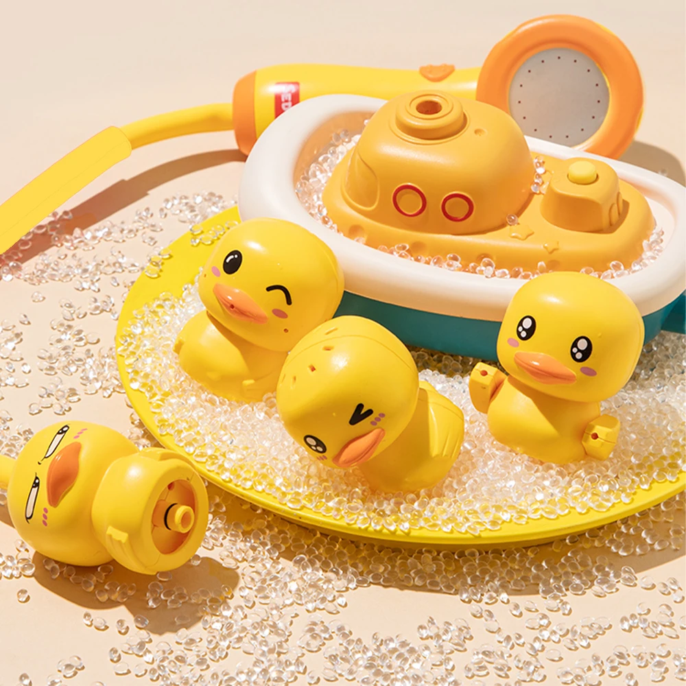 Baby Bath Toys Cute Duck Electric Water Spray Bathroom Bathing Toys Kids  Bath And Shower Bathtubs Interactive Toddler Toys Gifts