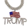 1pc Luxury Trump Pendant Necklace Multi Layer Cuban Chain Fashion Hip Hop Accessories for Women 3