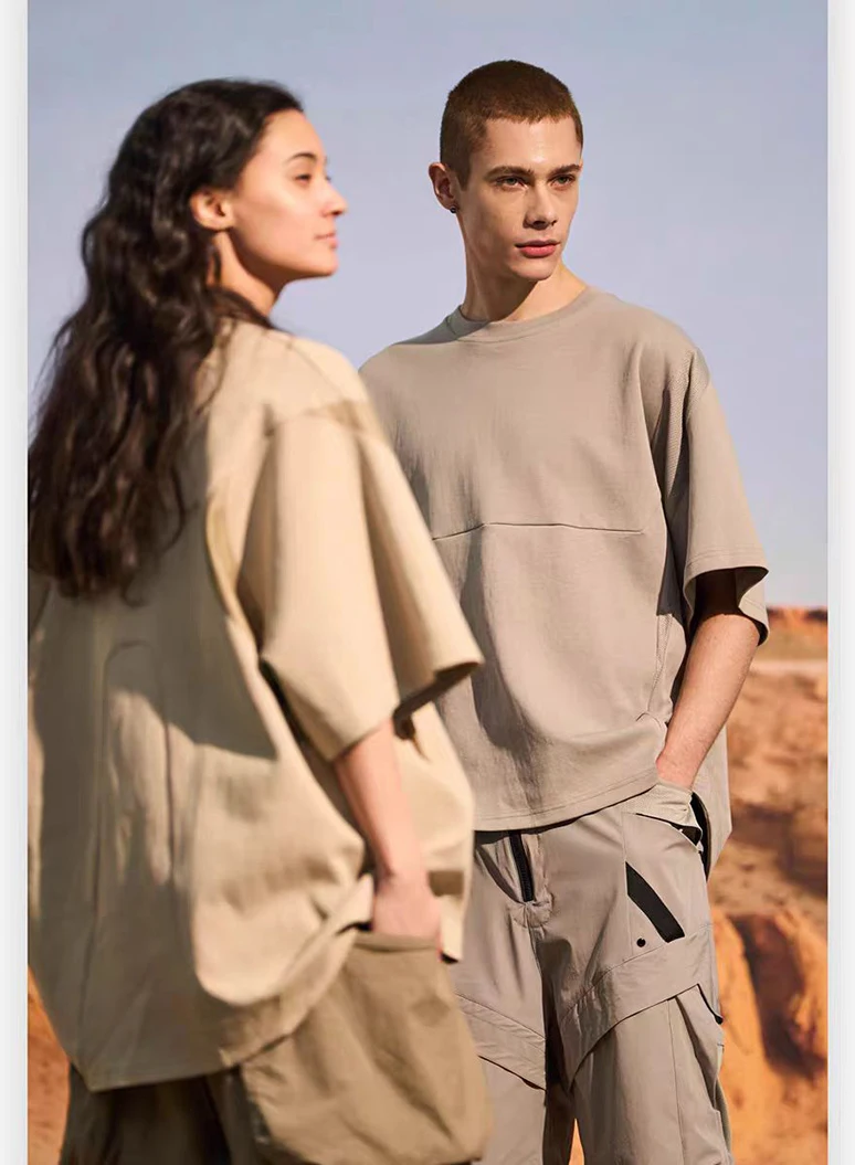 Subtraction of 24ss Patchwork loose T-shirt breathable mesh urban outdoor gorpcore lunarcore -