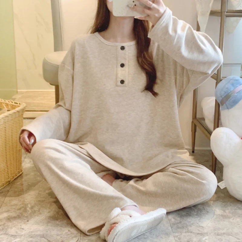 ملابس نوم شتوية كبيرة الحجم كاجوال من المخمل الأغن...