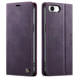 Luxury RFID - Blocking Leather Wallet Case with Card Holder & Kickstand - Shockproof and Stylish - iPhone 17 e (Purple)