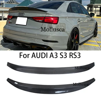 탄소 섬유 리어 스포일러 트렁크 윙 2013-2020 FRP 벌집 단조 광택 블랙, 아우디 A3 S3 RS3 8V 리무진 세단 HK 스타일