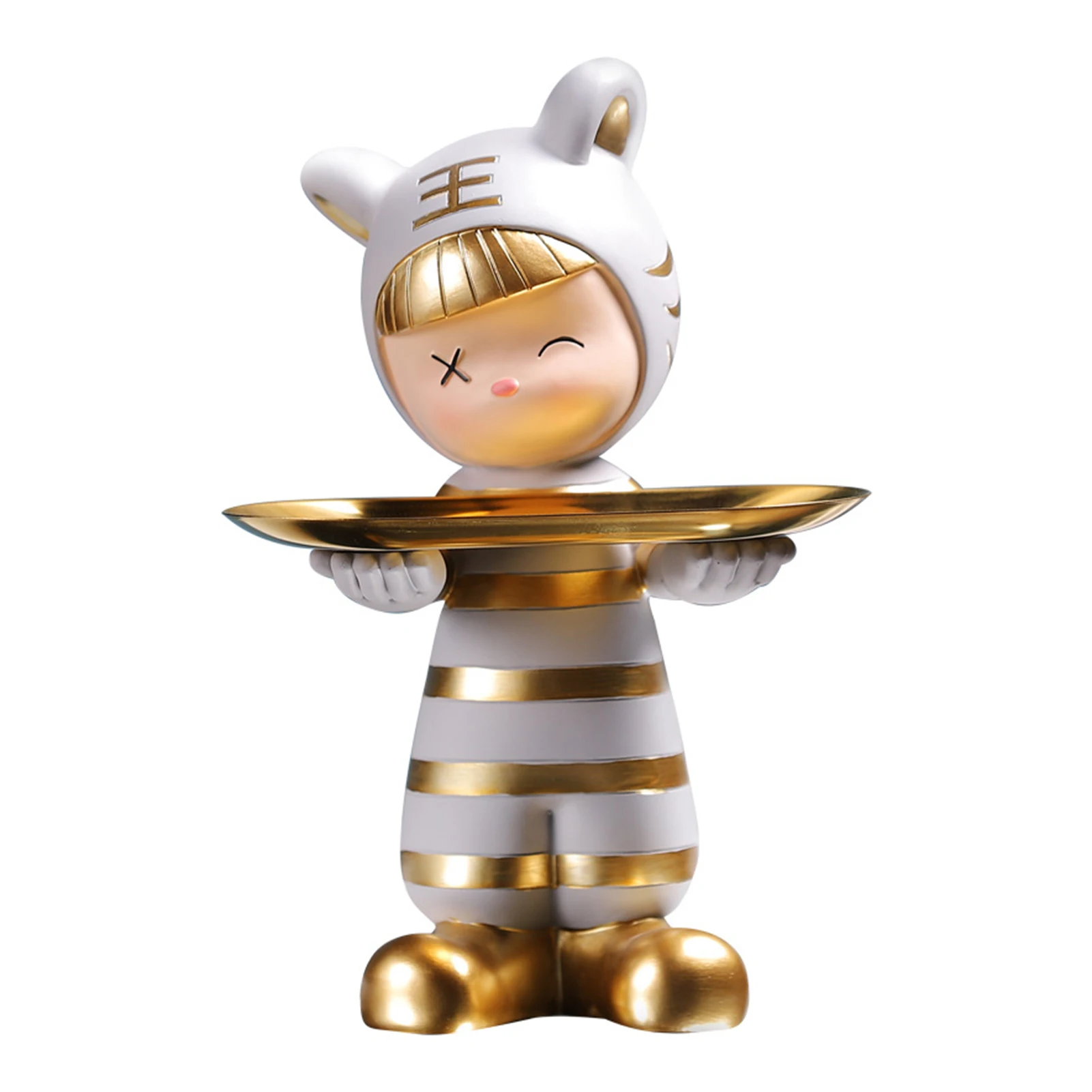 

Декоративный поднос для хранения ключей, Симпатичные скульптуры в форме тигра, животные из смолы Декоративный поднос для хранения ключей для прихожей