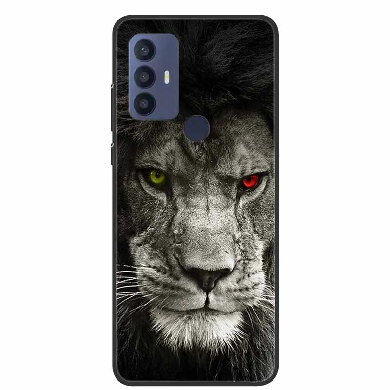 Black Silicon Animal Design Soft TPU Phone Case - Cool Wolf Edition, Flexible Protection Shell