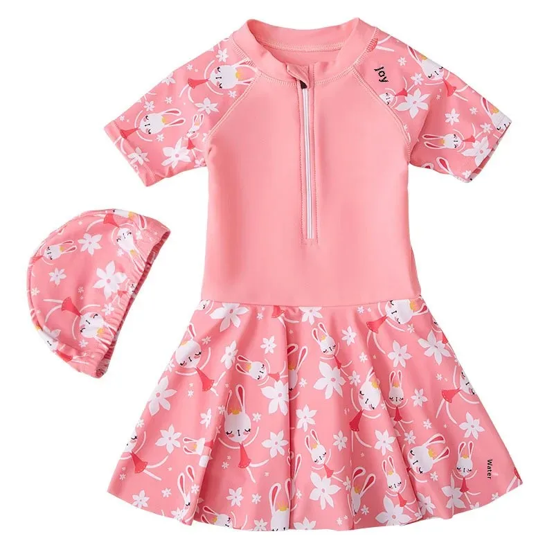 Children's One-Piece Swimsuit Princess Style Summer Swimwear for Girls Thermal Spa Swimming Set