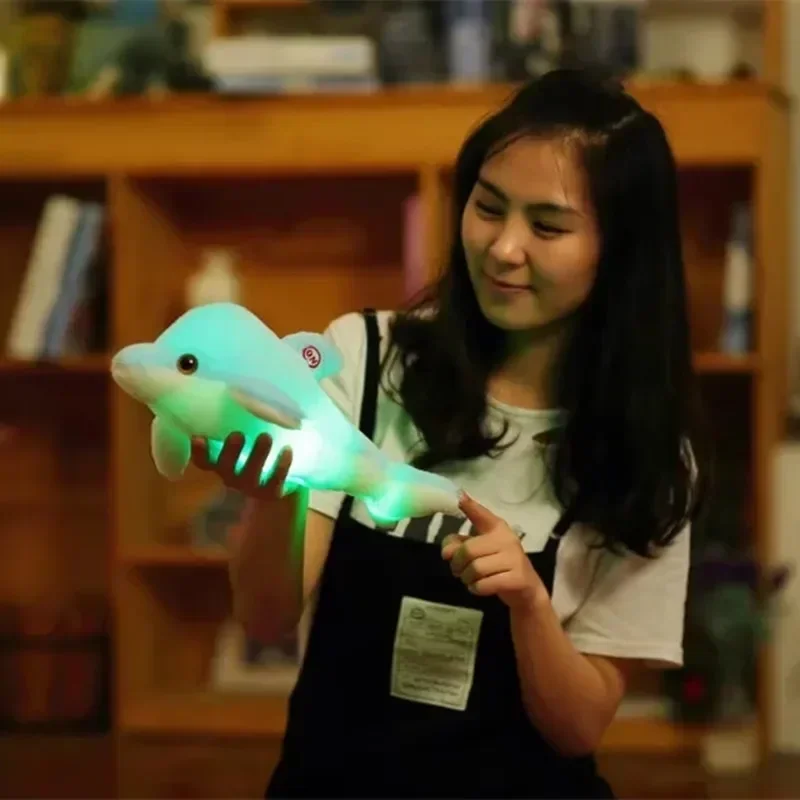 Plush Toy 32cm Cute Creative Luminous Dolphin Doll Glowing LED Light