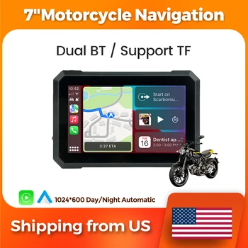 Navifly 7 Inch Portable Motorcycle Navigation Wireless Carplay Android Auto Touch screen player IPX7 Waterproof Support BT TF SD 1