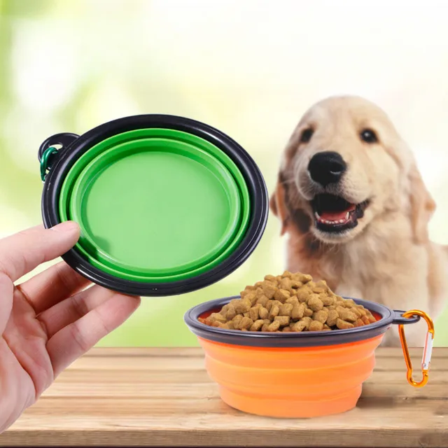 Multifunctional Colorful Dog Feeders Foldable Bowls for Pets Dogs Retractable Bowl Cats Frisbees for Outdoor Tools 2