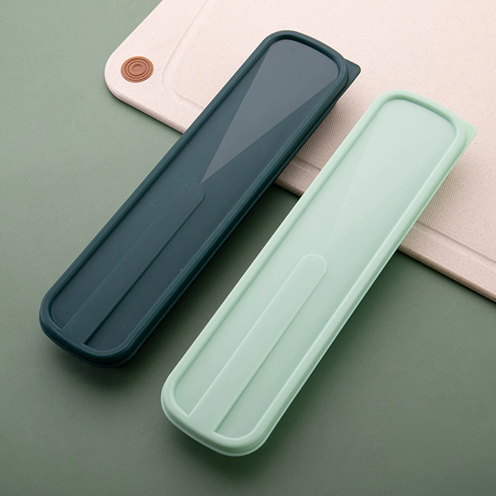 Tableware Box Environmental Cutlery Box Portable Flip Cover Type Cutlery Case Spoon Storage Box Drop-resistant Household Supplie