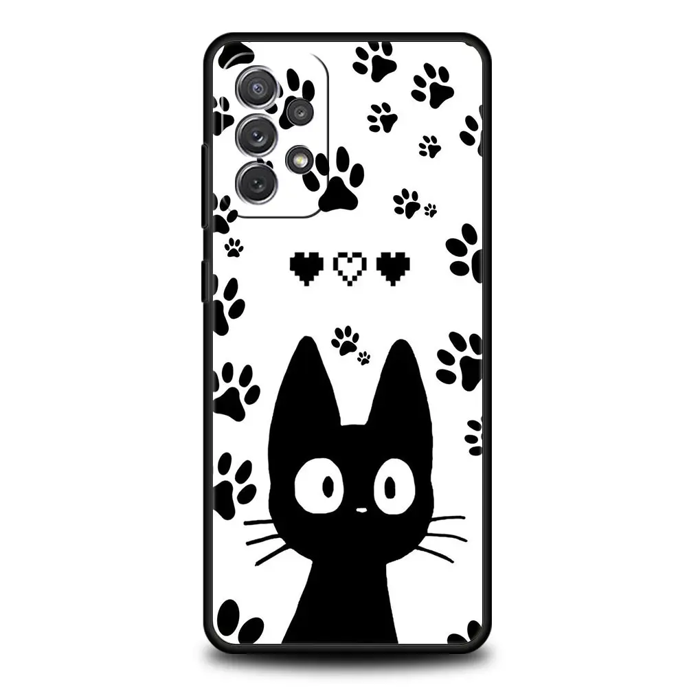 Cute Cartoon Black Cat Phone Case Cover