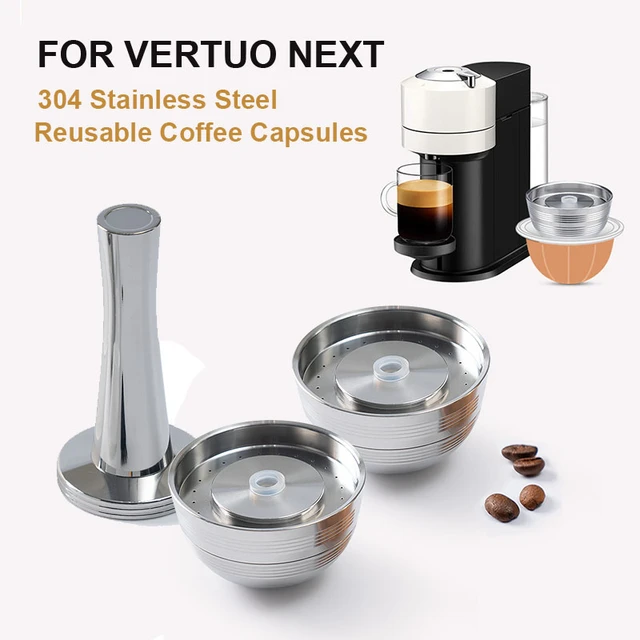Cápsula reutilizable de acero inoxidable para Nespresso Vertuo Next Pop,  filtro de café rellenable, Compatible con cápsulas originales