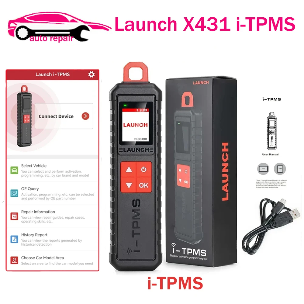 Lancio I-Tpms X431 Pressione Dei Pneumatici Tpms Portatile Aggiornata Di Tsgun Funziona Autonomo Tramite L'App I-Tpms O Funziona Con Launch X431 V V +