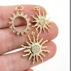 Fashion Sun Totem Charms Pendant CZ Zircon Gold Plated Necklace DIY Birthday Party Jewelry Findings Accessories Making For Women 1