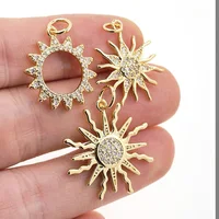Fashion Sun Totem Charms Pendant CZ Zircon Gold Plated Necklace DIY Birthday Party Jewelry Findings Accessories Making For Women 1