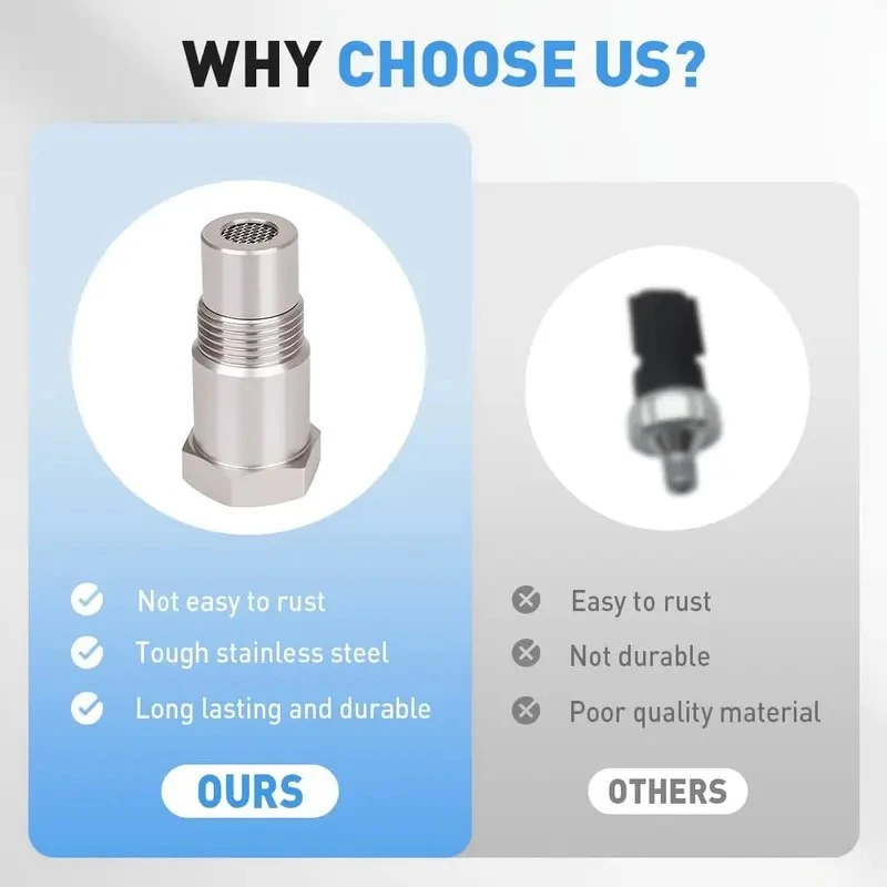 1/2PCS M18x1.5 Mini Car Oxygen Catalyst Sensor 46.5x16x16.9mm Silver Stainless Steel Durable Automotive Spare Parts