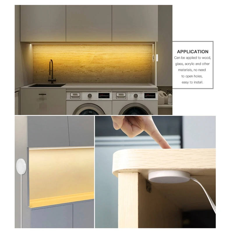 센서 LED 캐비닛 주방 조명 자동 스위치, 방수 옷장 캐비닛 DIY 조명 스트립-EU 플러그