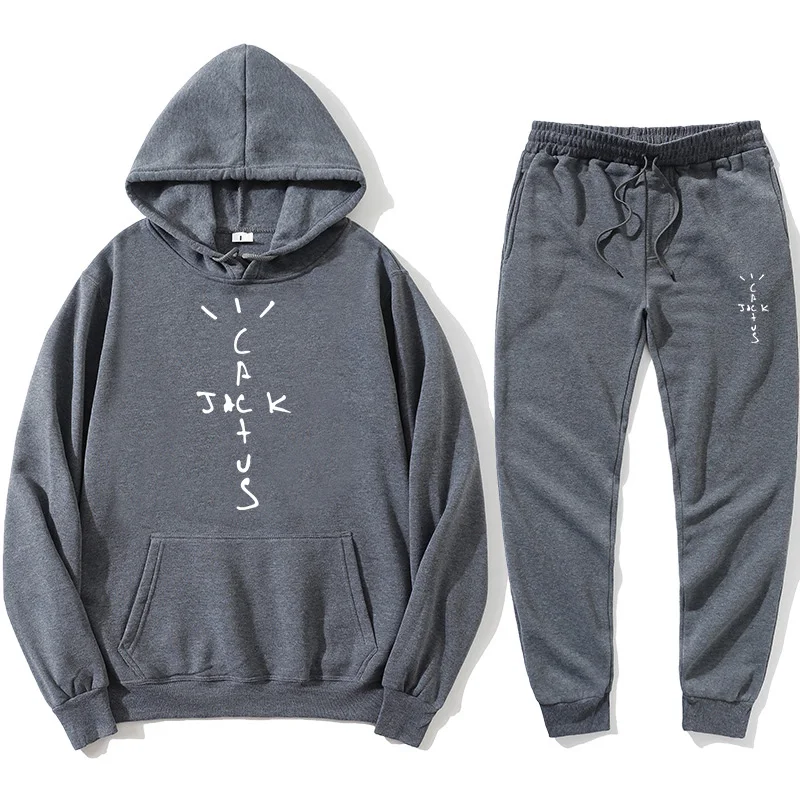 2024 Hip Hop Hoodies Cactus Jack Swag Print Funny Women Men Hooded Sweatshirt Casual Pullover +Pants