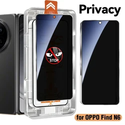 Easy Install Anti - Spy Tempered Glass Privacy Screen Protector with Dust - Free Install Kit - 3 Pack (Privacy for Find N6)