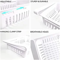 Multi Functional Refrigerator Storage Basket, Retractable Refrigerator Partition Storage Rack, Kitchen Drain 3