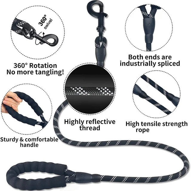 300cm Nylon Reflective Pet TractionRope Small medium-sizedmulti-color Circular tractionrope comfort handle dog leash Pet Product 4