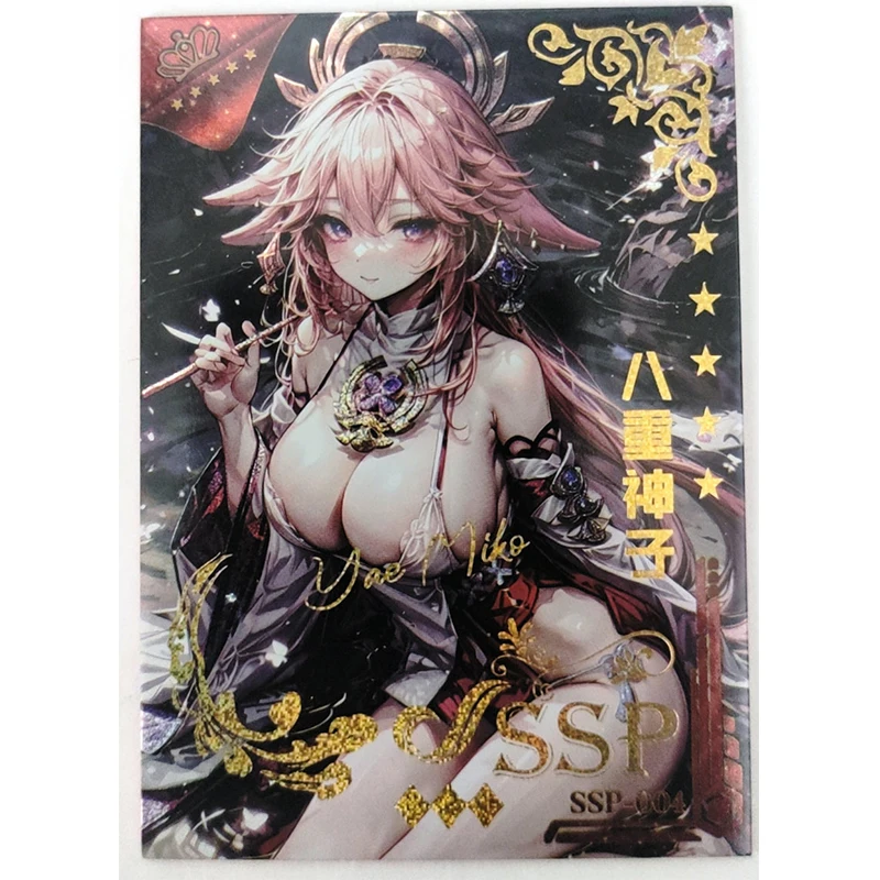 Anime Goddess Story Kamado Nezuko Yae Miko Rem Ganyu Nami Uta Raiden Shogun Collectible Card Toys Christmas Birthday Gifts